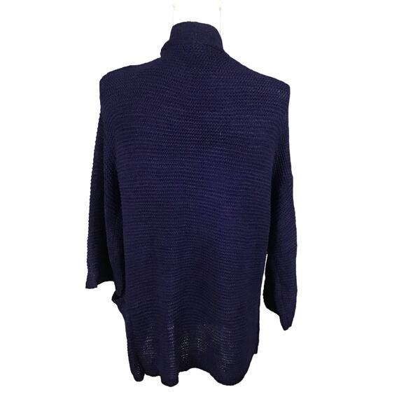 CENY Womens Cardigan Medium Blue Open Front Long Sleeve Pockets Acrylic Nylon - Picture 8 of 16